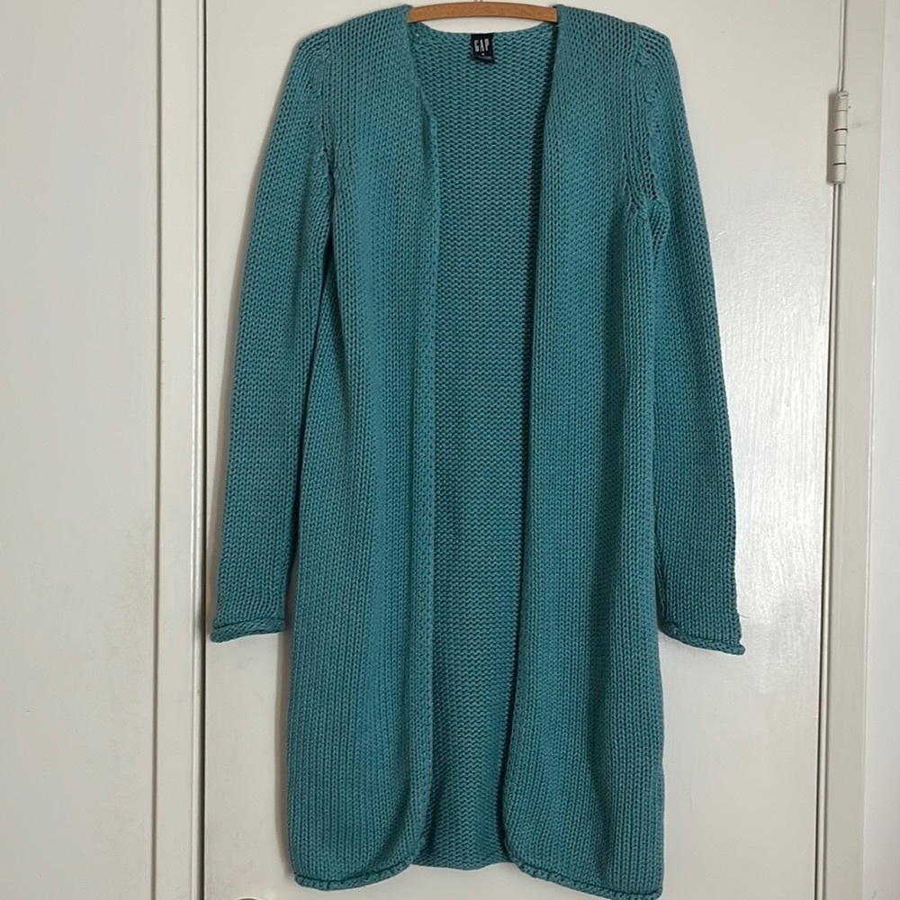 Vintage Gap long blue cotton knit sweater
